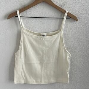 Aritzia Sunday Best Baby Doll Tank Front Bow Neutral Cream Shirt Large